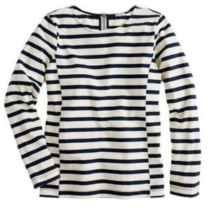J. Crew Side Seam Sailor Top Striped navy ivory M
